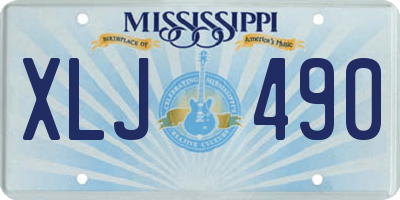 MS license plate XLJ490