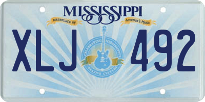 MS license plate XLJ492