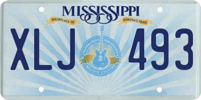 MS license plate XLJ493