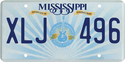 MS license plate XLJ496