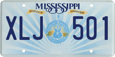 MS license plate XLJ501