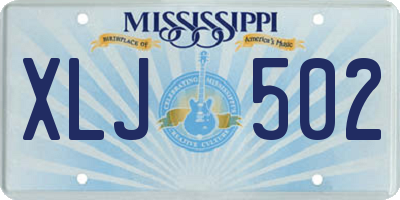 MS license plate XLJ502