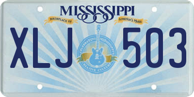 MS license plate XLJ503
