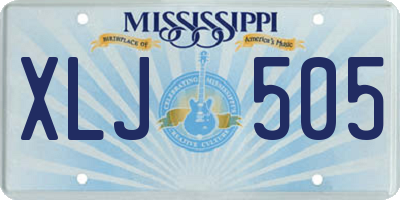 MS license plate XLJ505