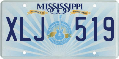 MS license plate XLJ519