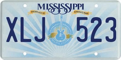 MS license plate XLJ523