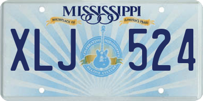 MS license plate XLJ524