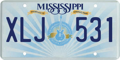 MS license plate XLJ531