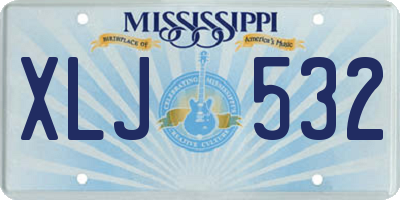 MS license plate XLJ532