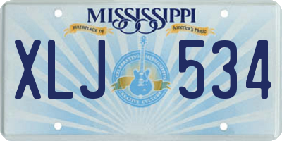 MS license plate XLJ534