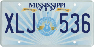 MS license plate XLJ536