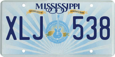 MS license plate XLJ538