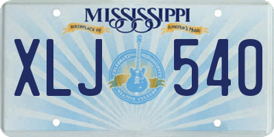 MS license plate XLJ540