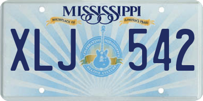 MS license plate XLJ542