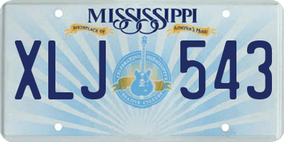 MS license plate XLJ543