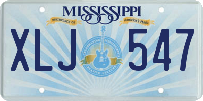 MS license plate XLJ547