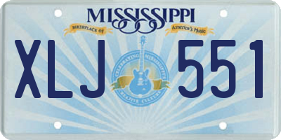 MS license plate XLJ551