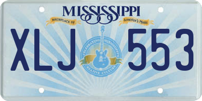 MS license plate XLJ553