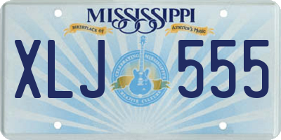 MS license plate XLJ555