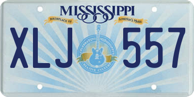 MS license plate XLJ557