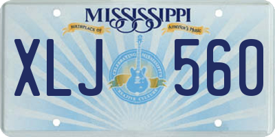 MS license plate XLJ560
