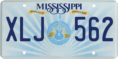 MS license plate XLJ562