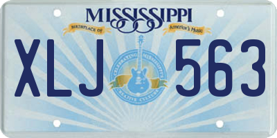 MS license plate XLJ563