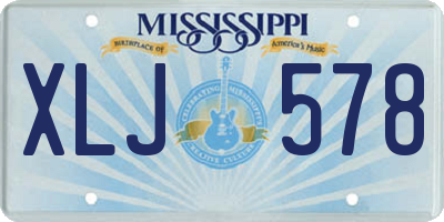 MS license plate XLJ578