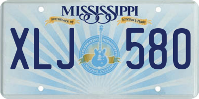 MS license plate XLJ580