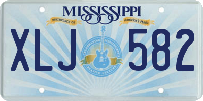 MS license plate XLJ582
