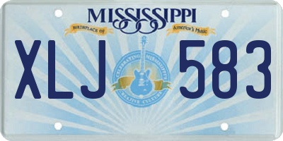 MS license plate XLJ583
