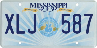 MS license plate XLJ587