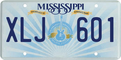 MS license plate XLJ601