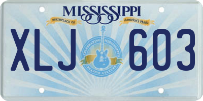 MS license plate XLJ603