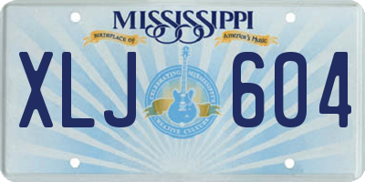 MS license plate XLJ604