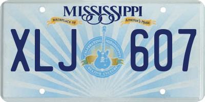MS license plate XLJ607