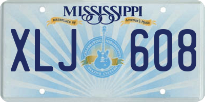 MS license plate XLJ608