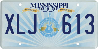 MS license plate XLJ613