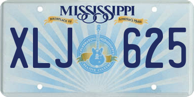 MS license plate XLJ625