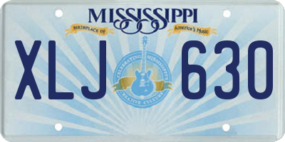 MS license plate XLJ630