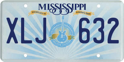 MS license plate XLJ632
