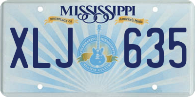 MS license plate XLJ635