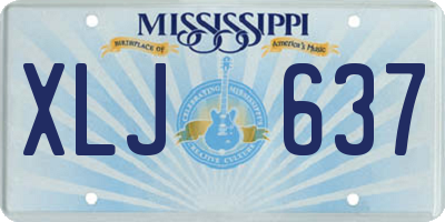MS license plate XLJ637