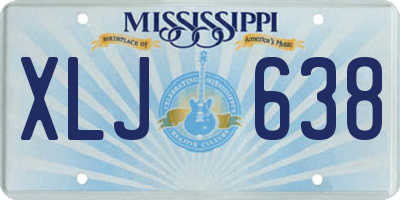 MS license plate XLJ638