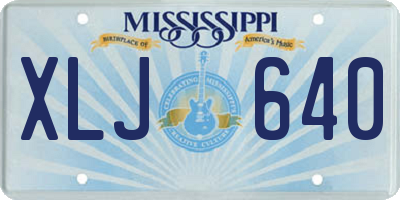 MS license plate XLJ640