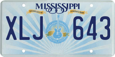 MS license plate XLJ643