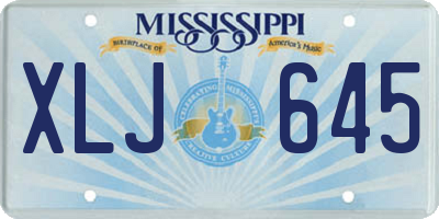 MS license plate XLJ645