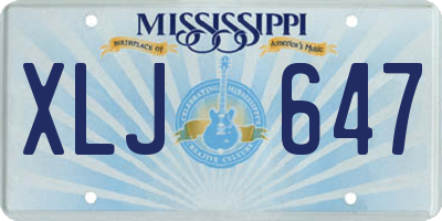 MS license plate XLJ647