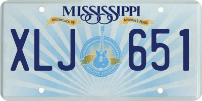 MS license plate XLJ651