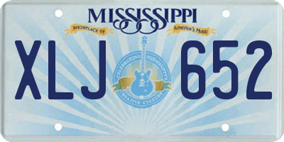 MS license plate XLJ652